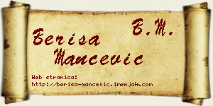 Beriša Mančević vizit kartica